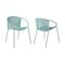 Armen Living Snack Indoor Outdoor Stackable Steel Dining Chair with Wasabi Rope, PK2 LCSNSIWSB - alternate 1